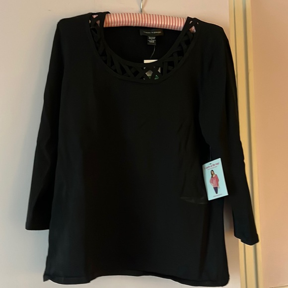 Cable & Gauge Tops - Seeet black viscose / nylon/ spandex blend black- CABLE & GAUGE  top